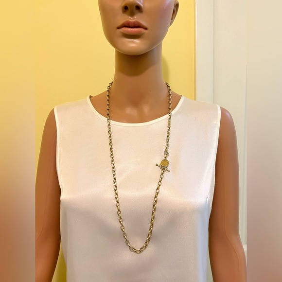 designer Alexis Von Viragh  925 Necklace  Gold Tone Long 33 In / 56g - Picture 6 of 16